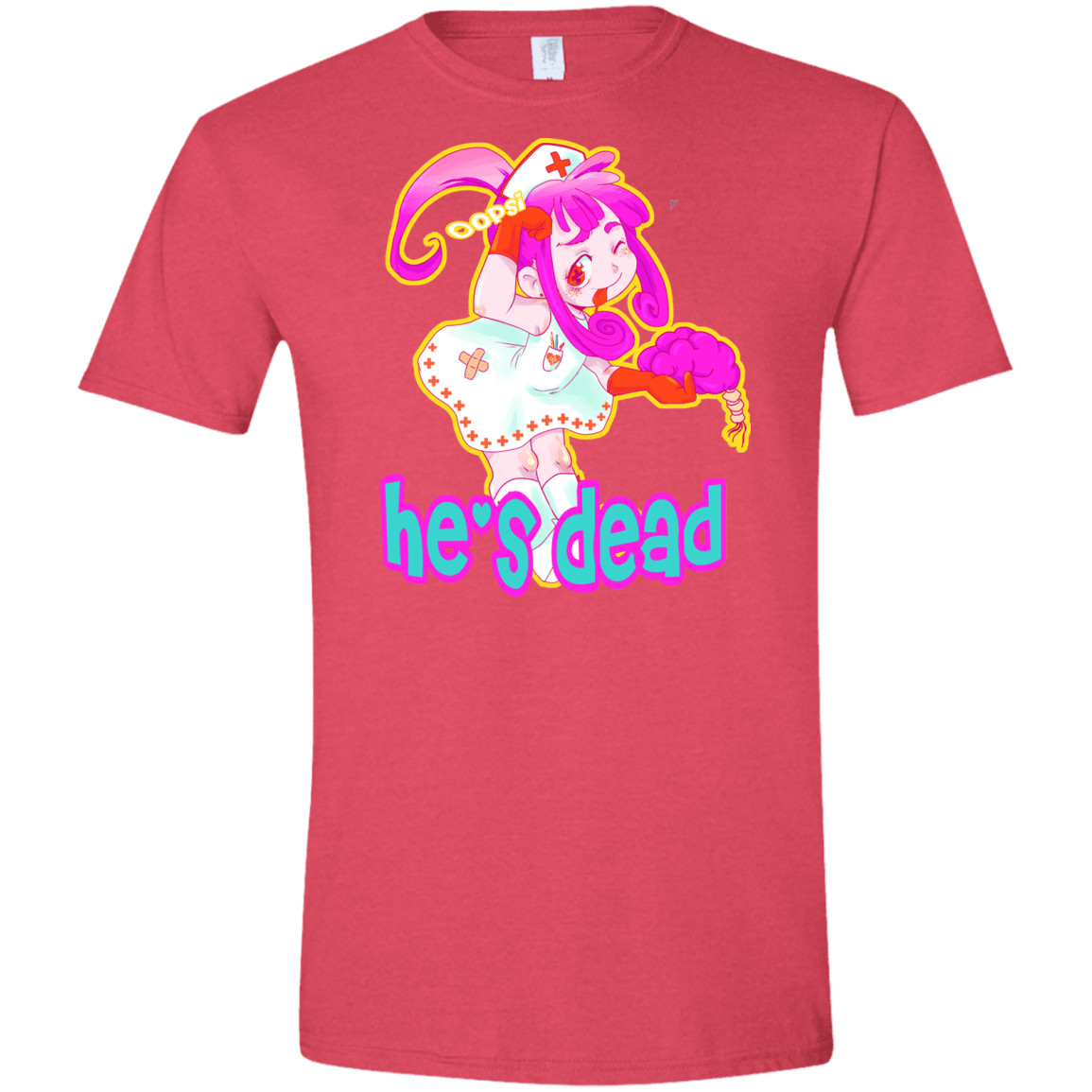 T-Shirts Heather Red / S Oopsi Men's Semi-Fitted Softstyle