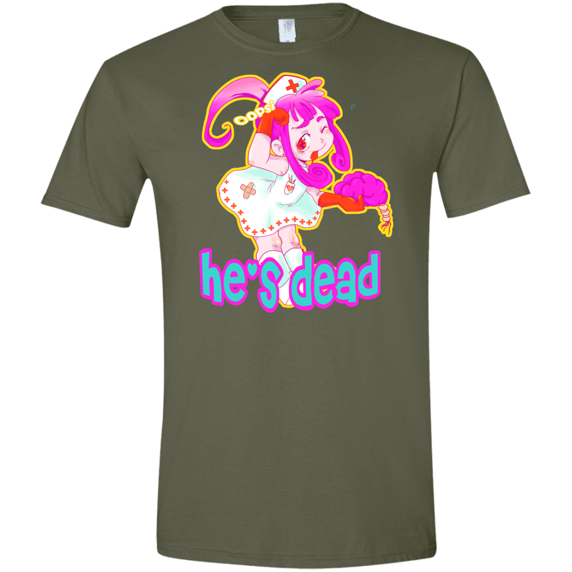 T-Shirts Military Green / S Oopsi Men's Semi-Fitted Softstyle