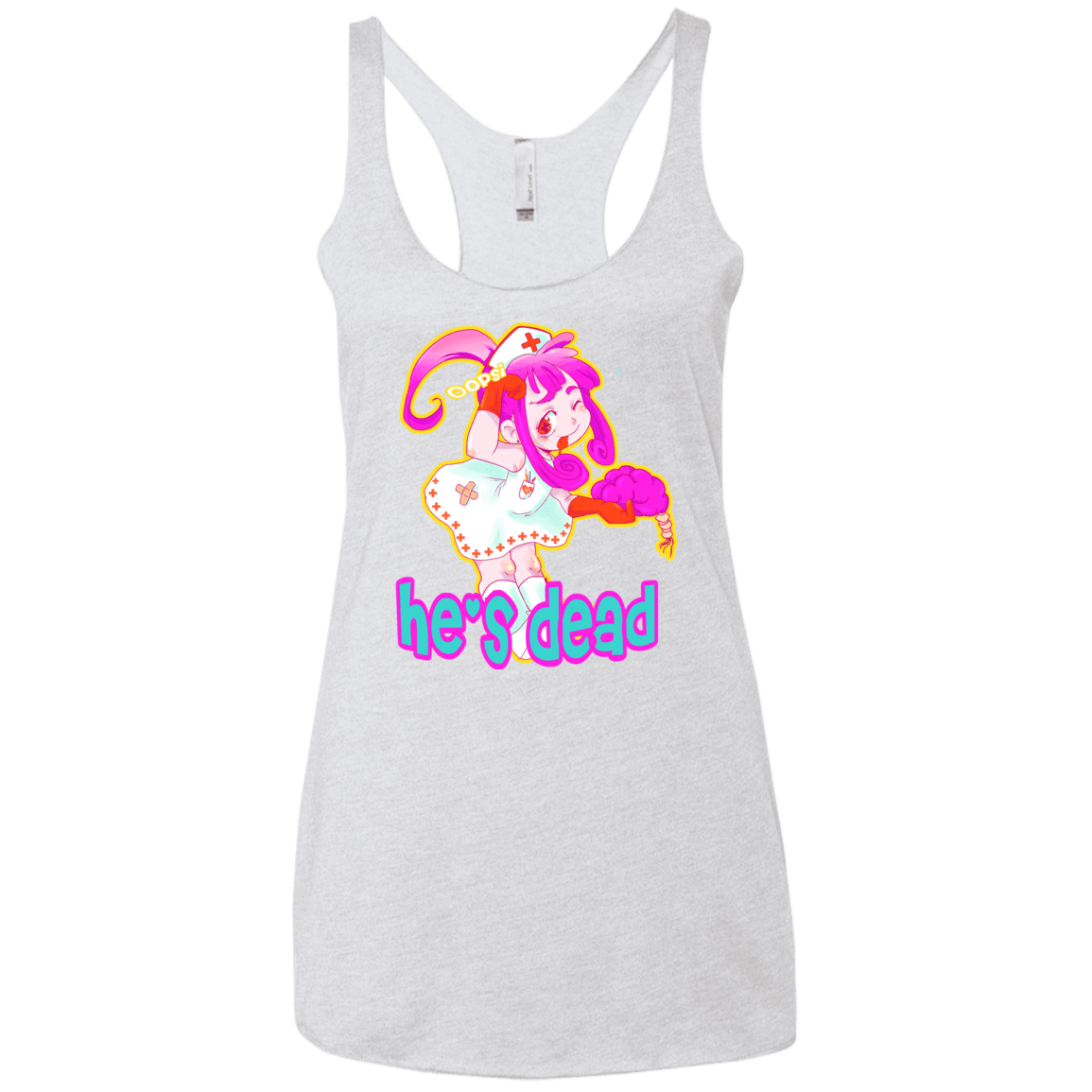 T-Shirts Heather White / X-Small Oopsi Women's Triblend Racerback Tank