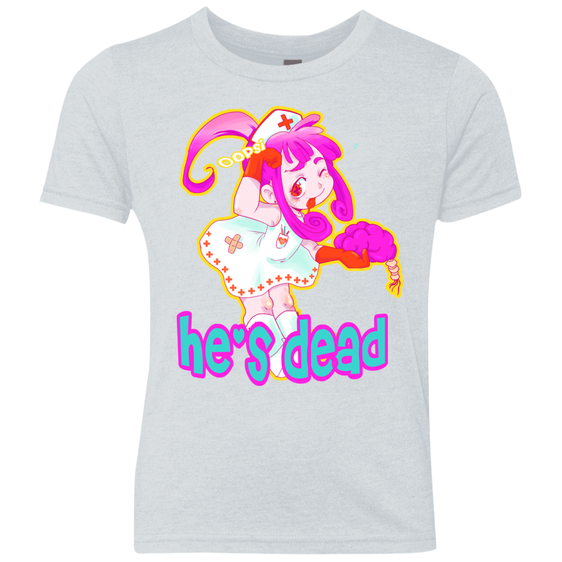 T-Shirts Heather White / YXS Oopsi Youth Triblend T-Shirt