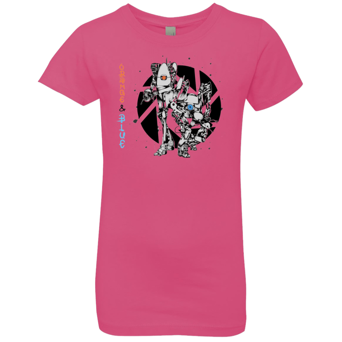 T-Shirts Hot Pink / YXS Orange and Blue Girls Premium T-Shirt