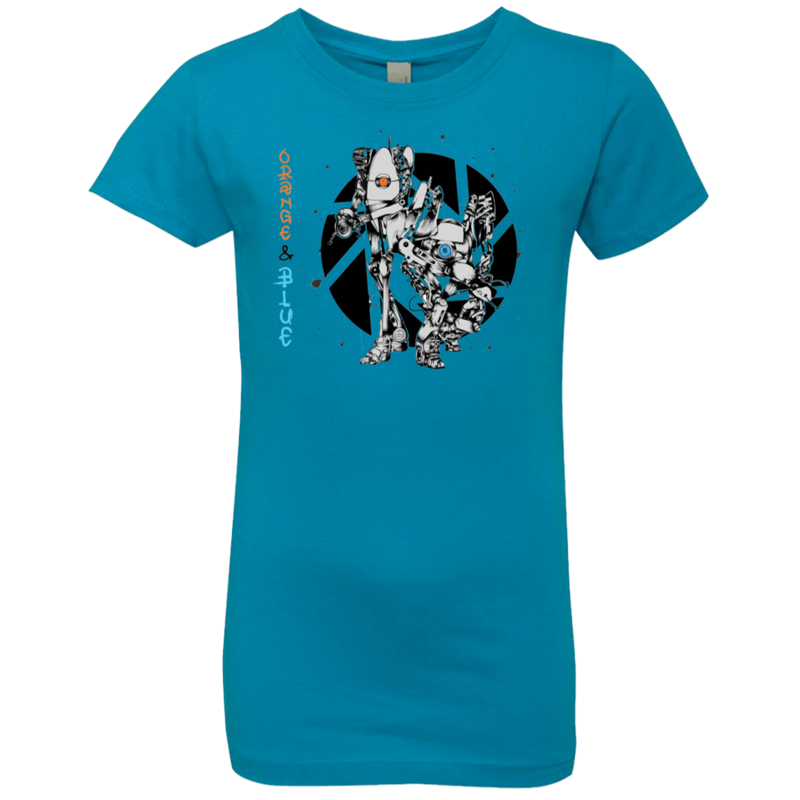 T-Shirts Turquoise / YXS Orange and Blue Girls Premium T-Shirt