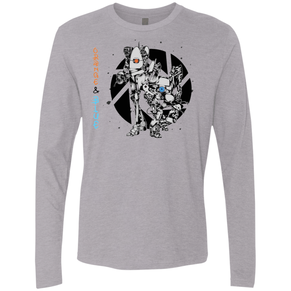 T-Shirts Heather Grey / S Orange and Blue Men's Premium Long Sleeve