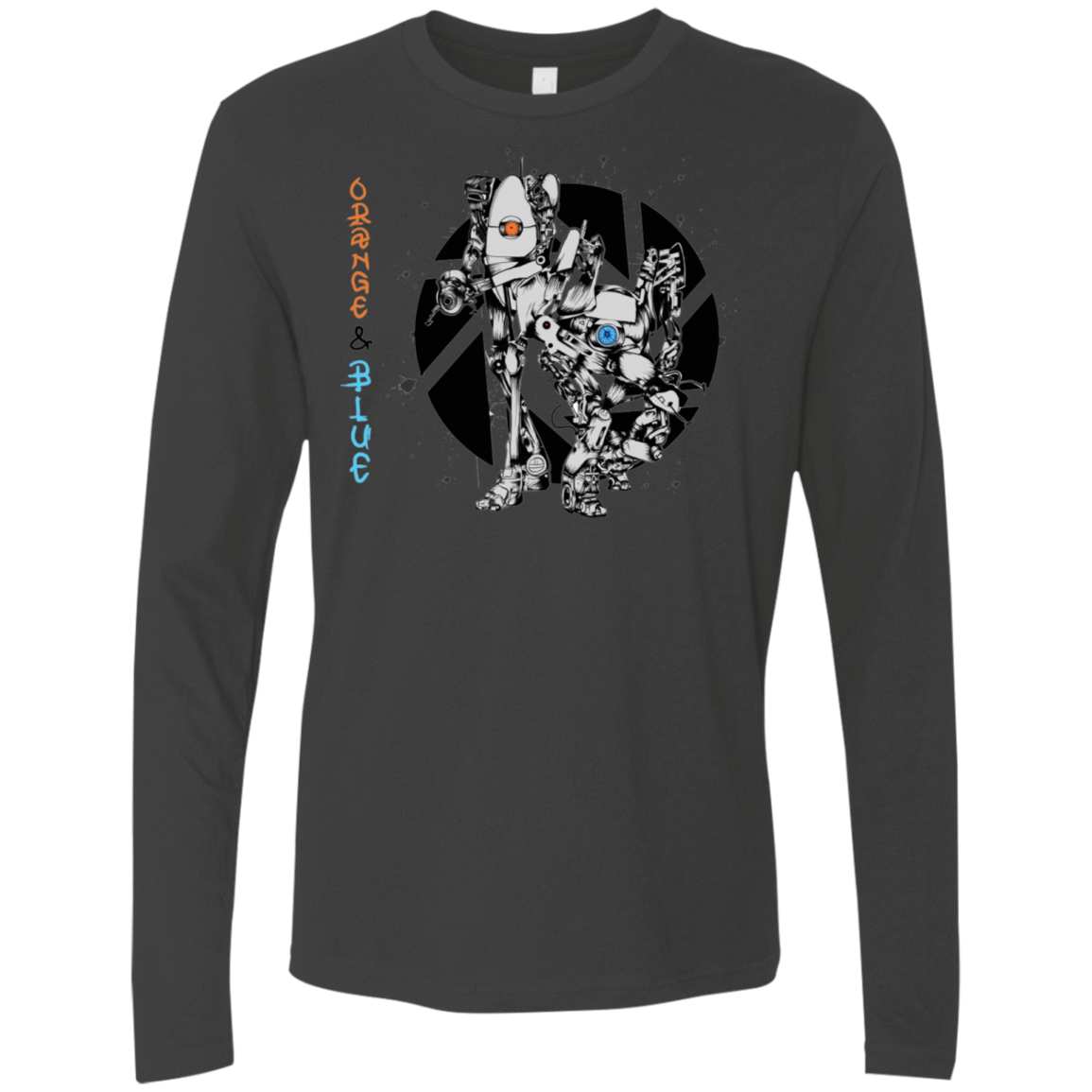 T-Shirts Heavy Metal / S Orange and Blue Men's Premium Long Sleeve