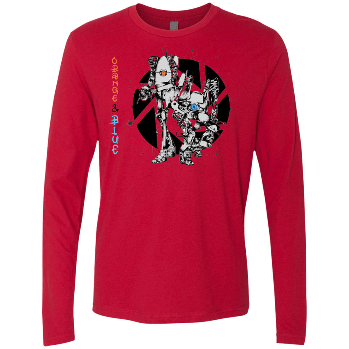 T-Shirts Red / S Orange and Blue Men's Premium Long Sleeve