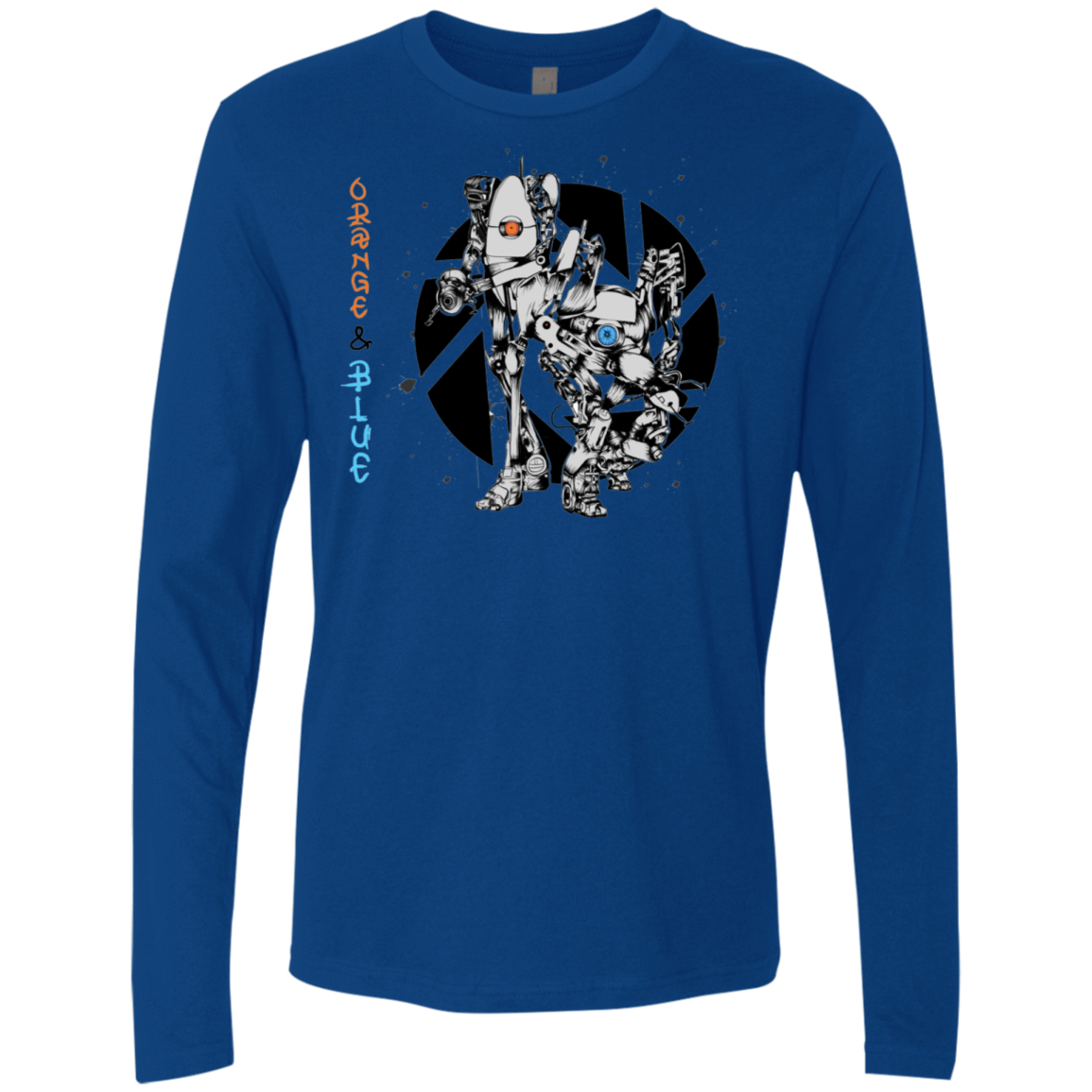 T-Shirts Royal / S Orange and Blue Men's Premium Long Sleeve