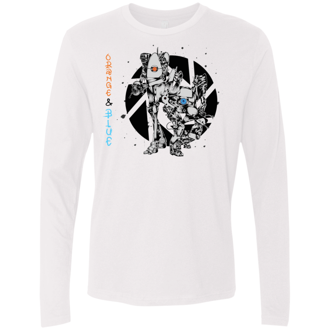 T-Shirts White / S Orange and Blue Men's Premium Long Sleeve