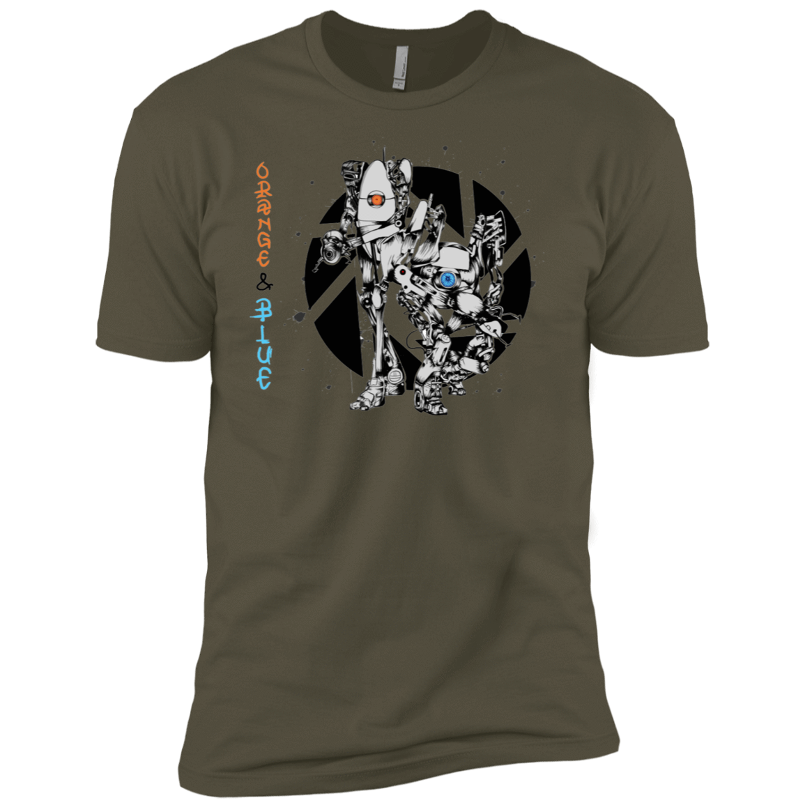 T-Shirts Military Green / X-Small Orange and Blue Men's Premium T-Shirt