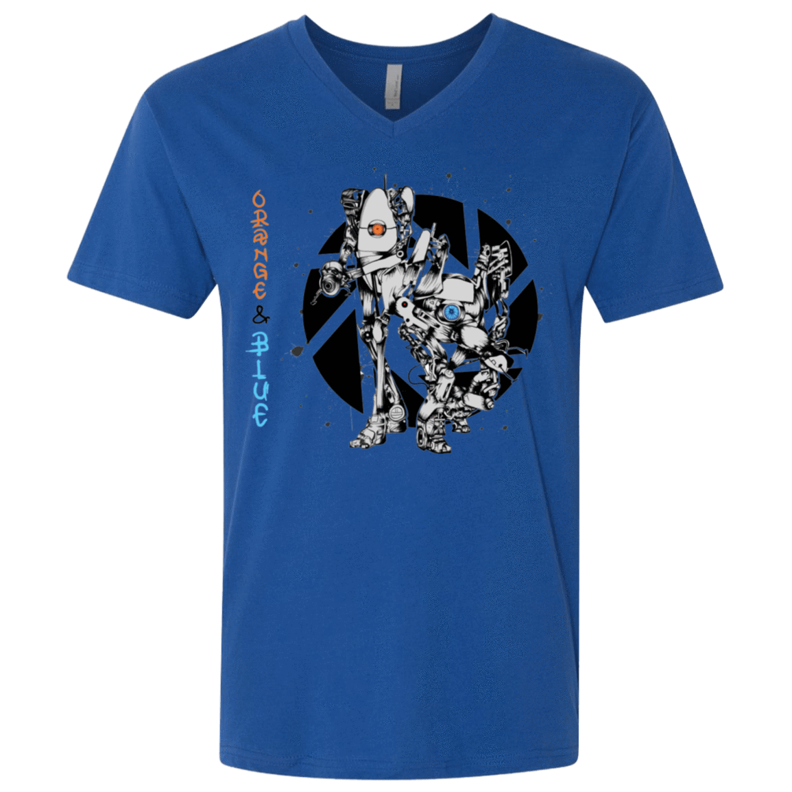T-Shirts Royal / X-Small Orange and Blue Men's Premium V-Neck