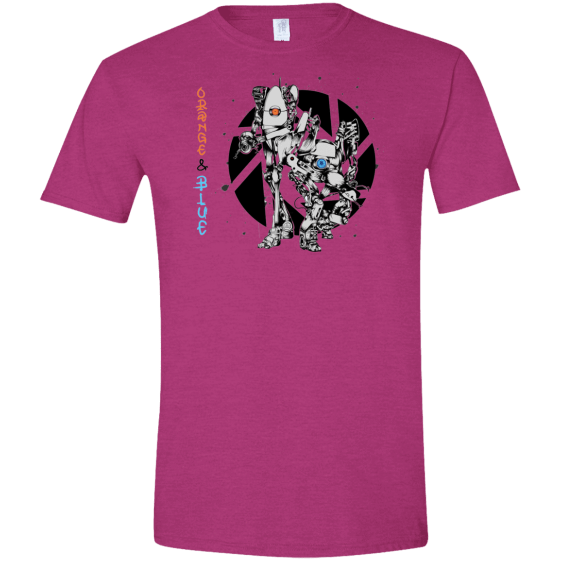 T-Shirts Antique Heliconia / S Orange and Blue Men's Semi-Fitted Softstyle