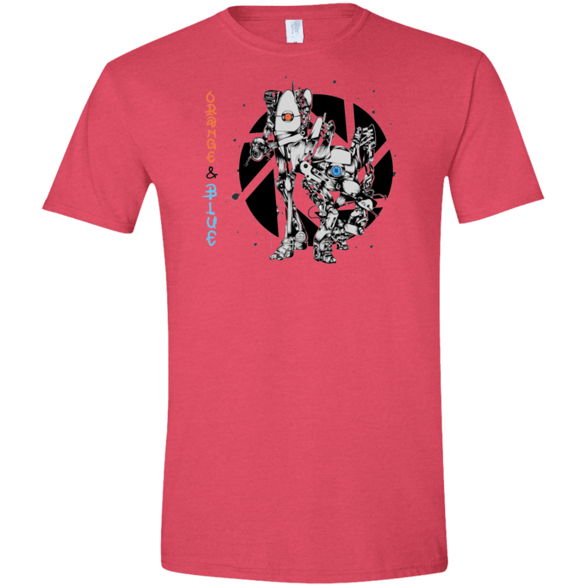 T-Shirts Heather Red / S Orange and Blue Men's Semi-Fitted Softstyle