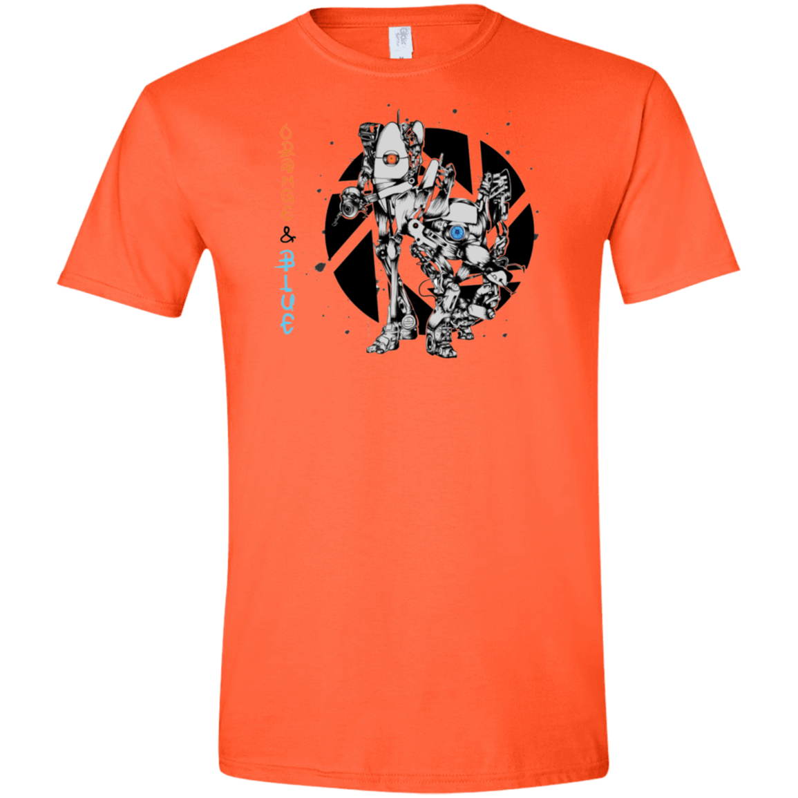 T-Shirts Orange / S Orange and Blue Men's Semi-Fitted Softstyle