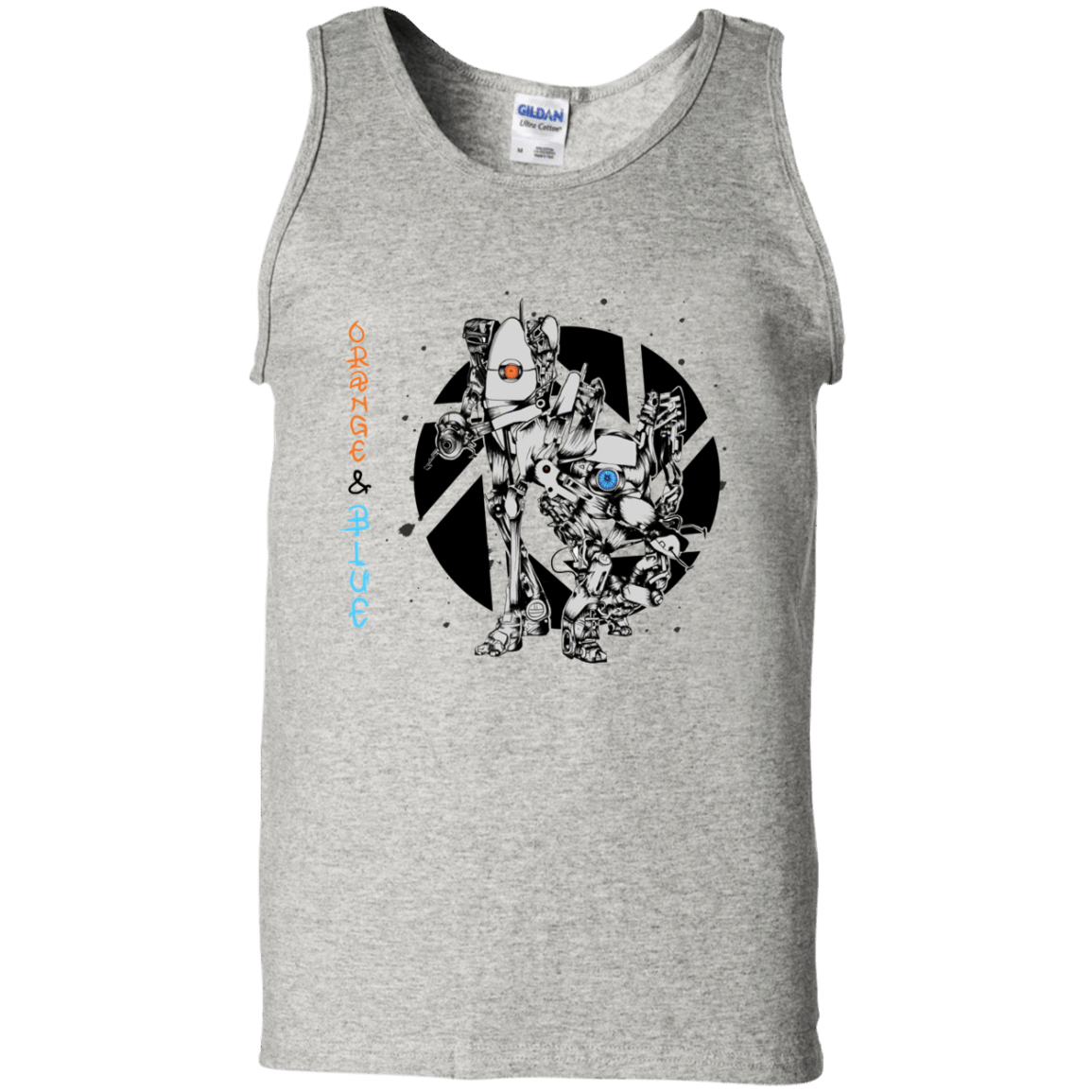 T-Shirts Ash / S Orange and Blue Men's Tank Top