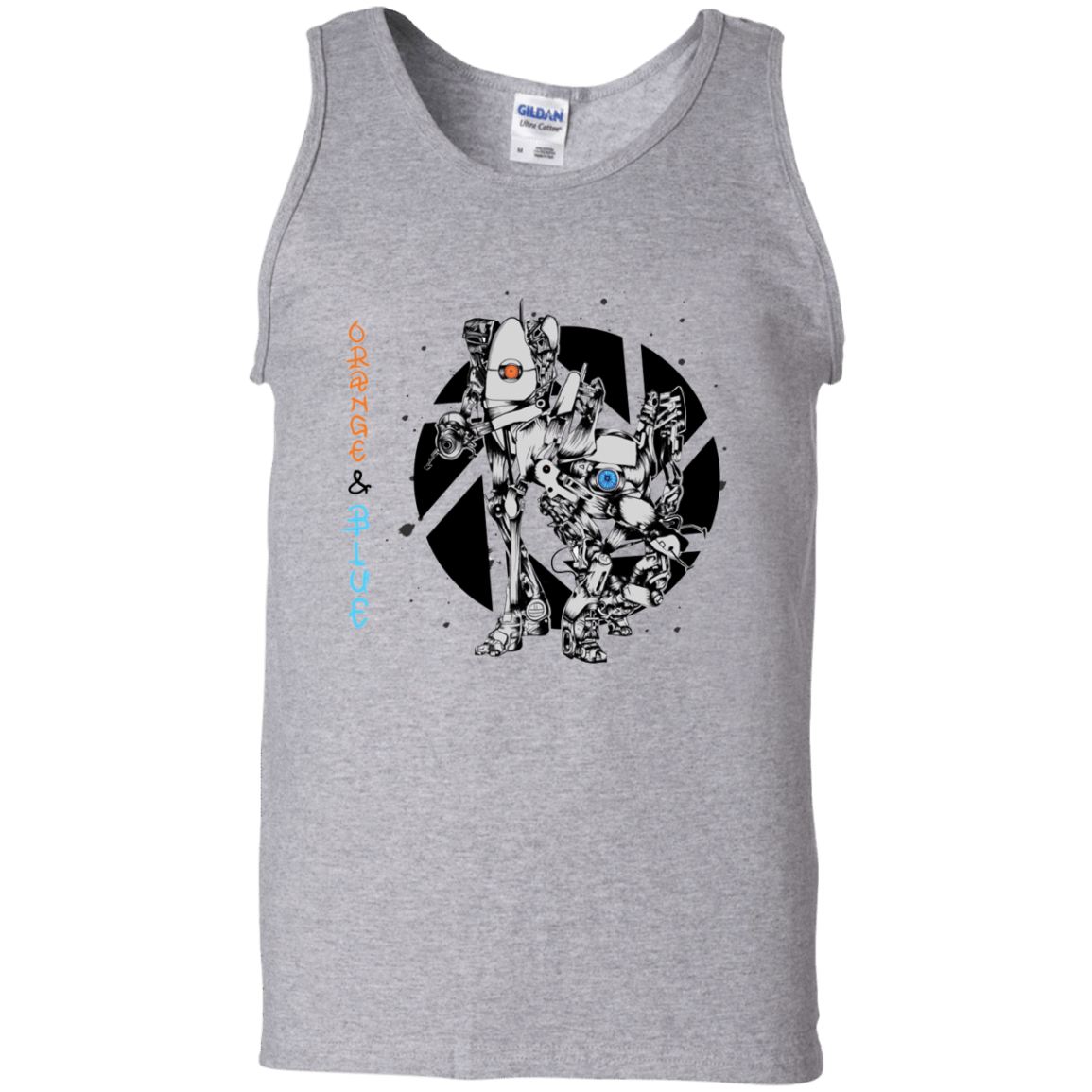 T-Shirts Sport Grey / S Orange and Blue Men's Tank Top