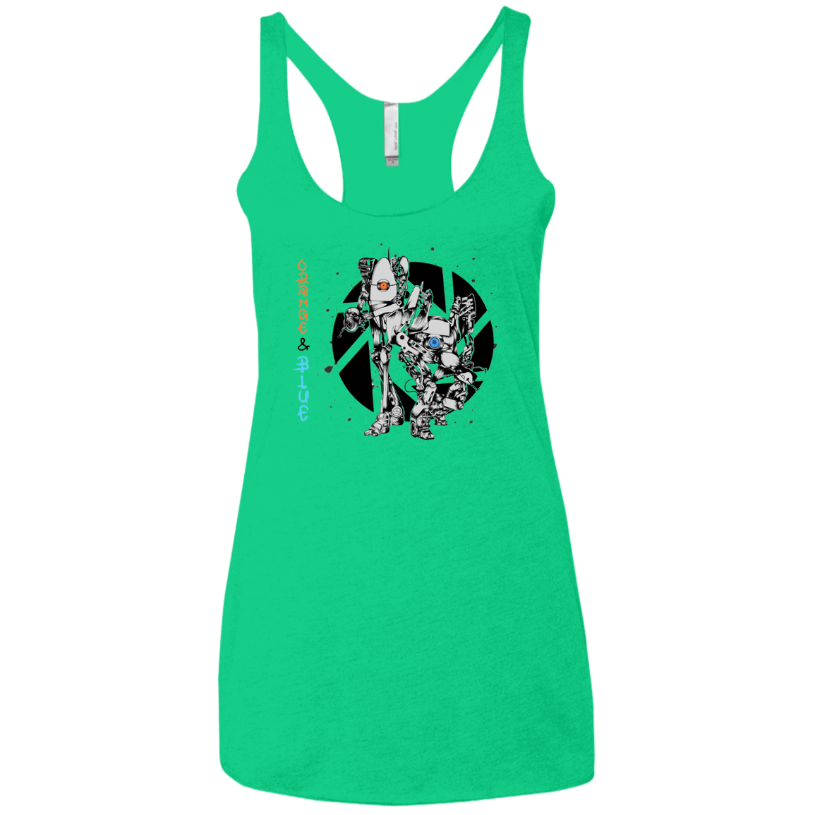 T-Shirts Envy / X-Small Orange and Blue Women's Triblend Racerback Tank