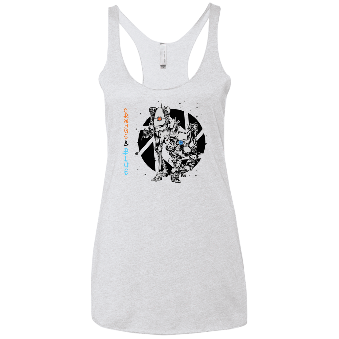 T-Shirts Heather White / X-Small Orange and Blue Women's Triblend Racerback Tank