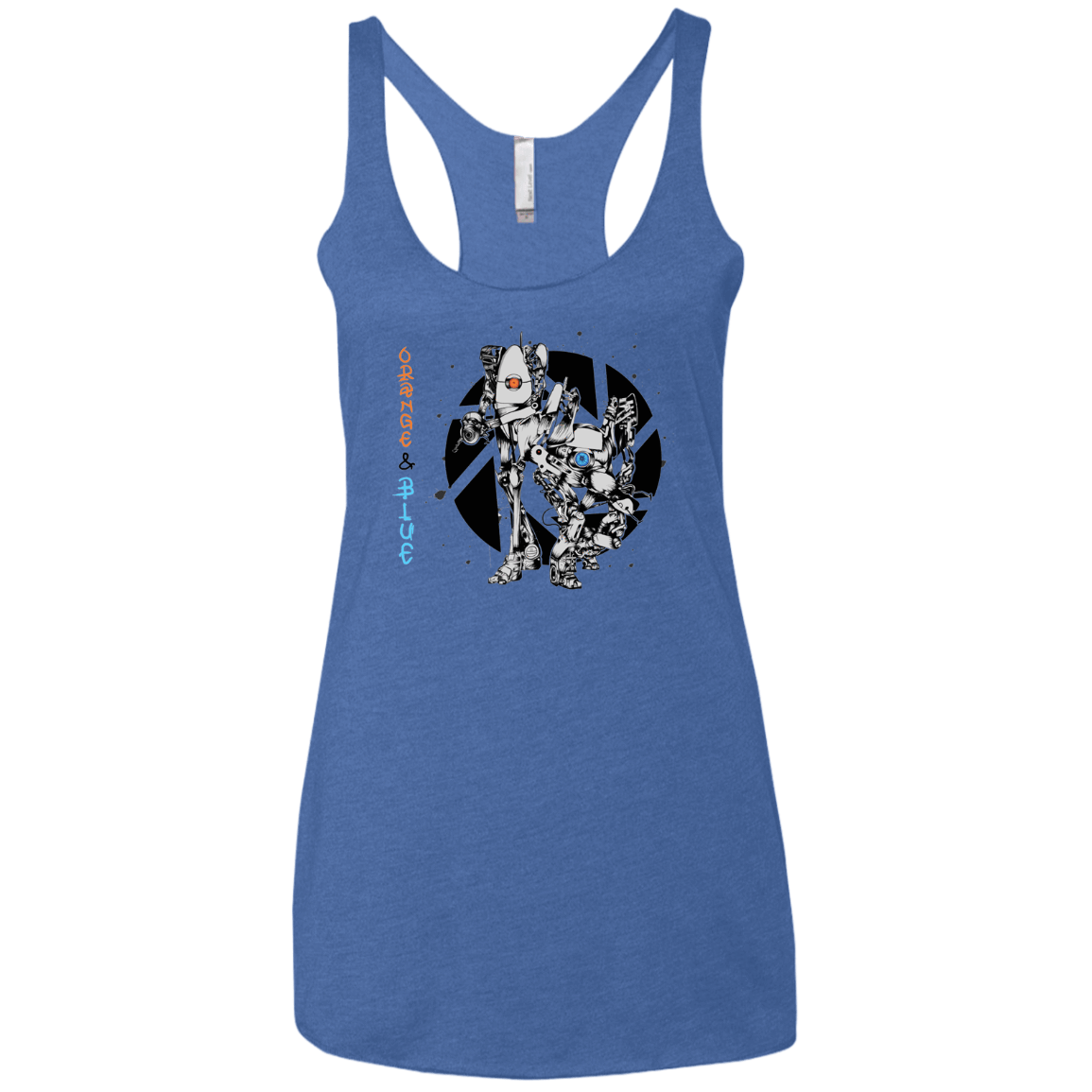 T-Shirts Vintage Royal / X-Small Orange and Blue Women's Triblend Racerback Tank