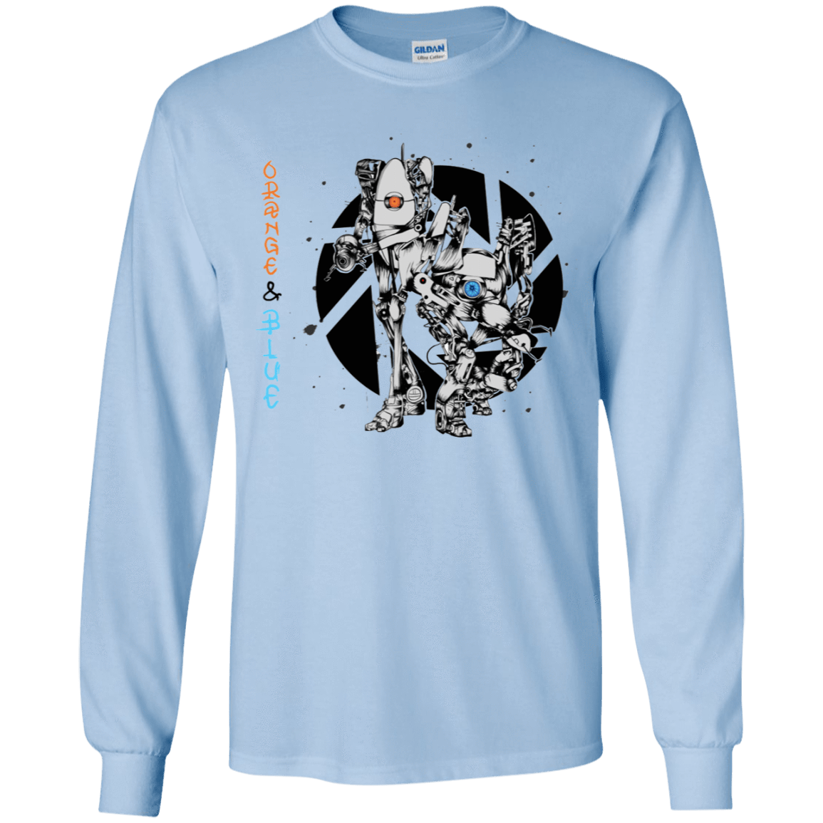 T-Shirts Light Blue / YS Orange and Blue Youth Long Sleeve T-Shirt