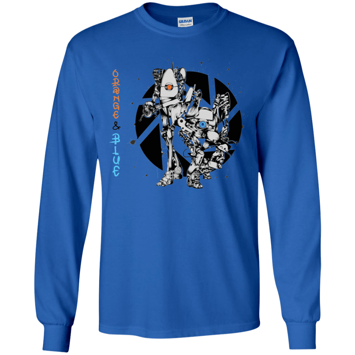 T-Shirts Royal / YS Orange and Blue Youth Long Sleeve T-Shirt