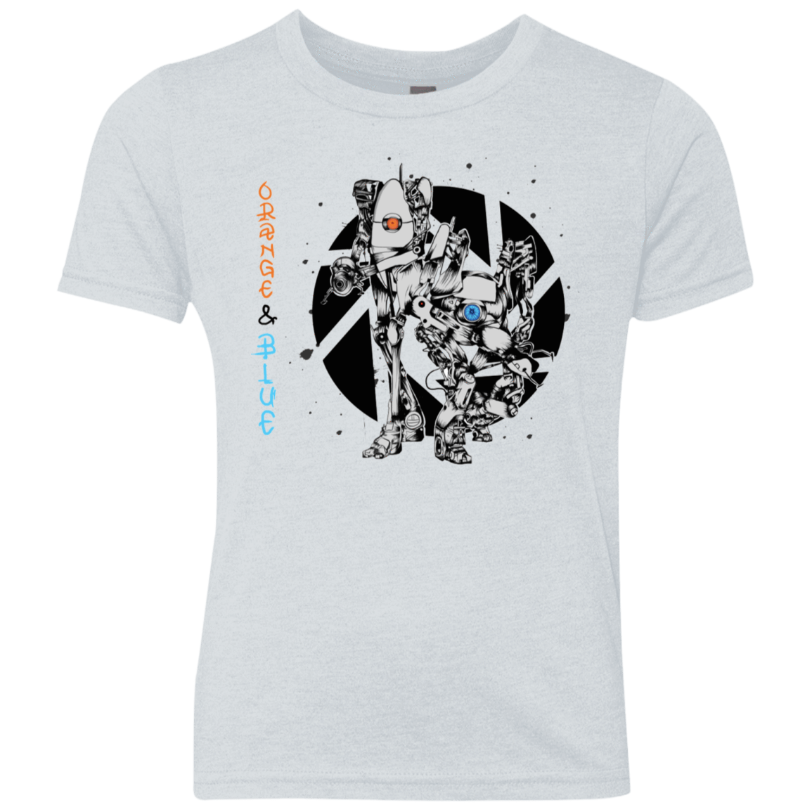 T-Shirts Heather White / YXS Orange and Blue Youth Triblend T-Shirt