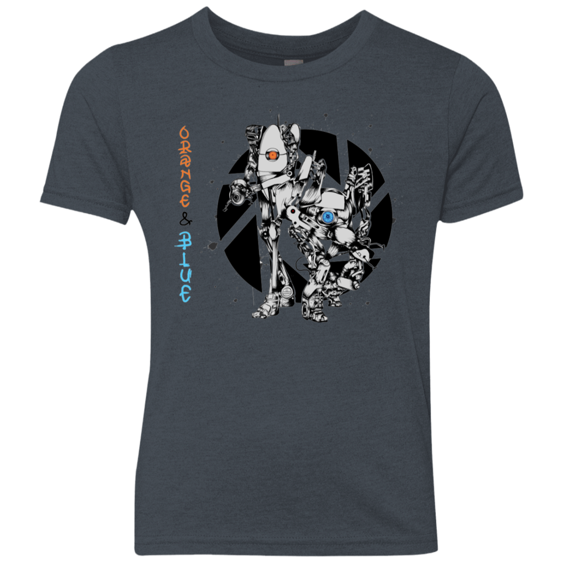 T-Shirts Vintage Navy / YXS Orange and Blue Youth Triblend T-Shirt