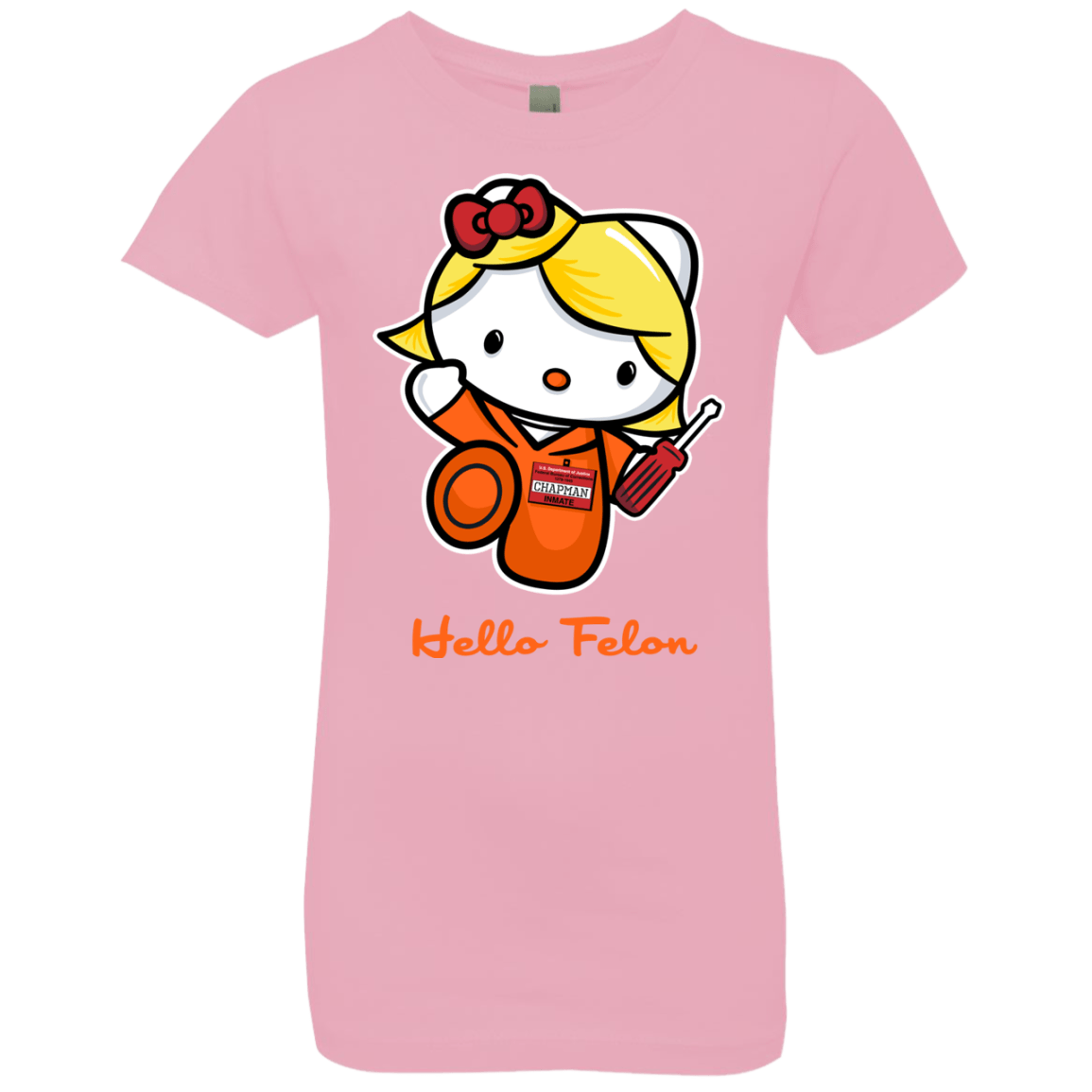 T-Shirts Light Pink / YXS Orange is the New Cat Girls Premium T-Shirt