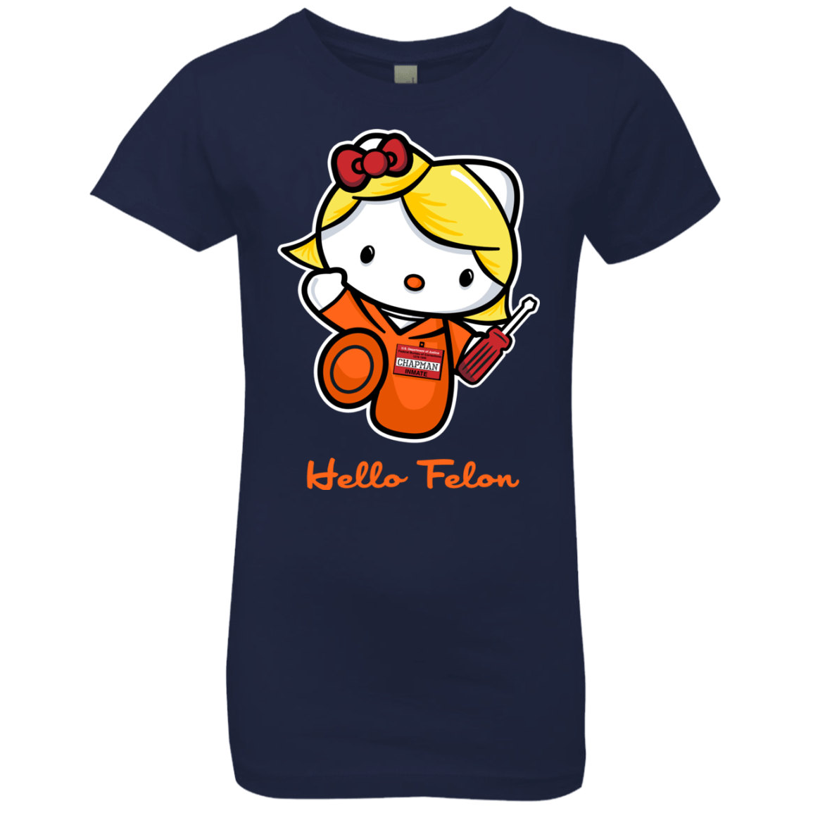 T-Shirts Midnight Navy / YXS Orange is the New Cat Girls Premium T-Shirt