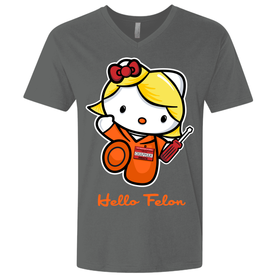 T-Shirts Heavy Metal / X-Small Orange is the New Cat Men's Premium V-Neck