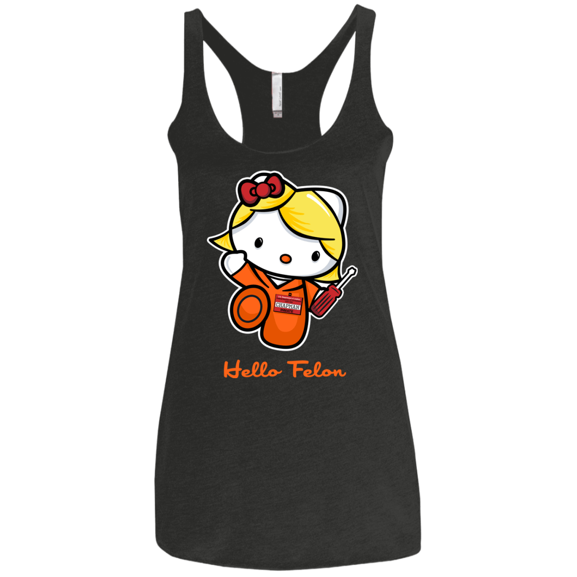 T-Shirts Vintage Black / X-Small Orange is the New Cat Women's Triblend Racerback Tank