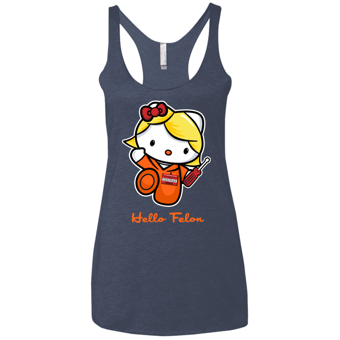 T-Shirts Vintage Navy / X-Small Orange is the New Cat Women's Triblend Racerback Tank