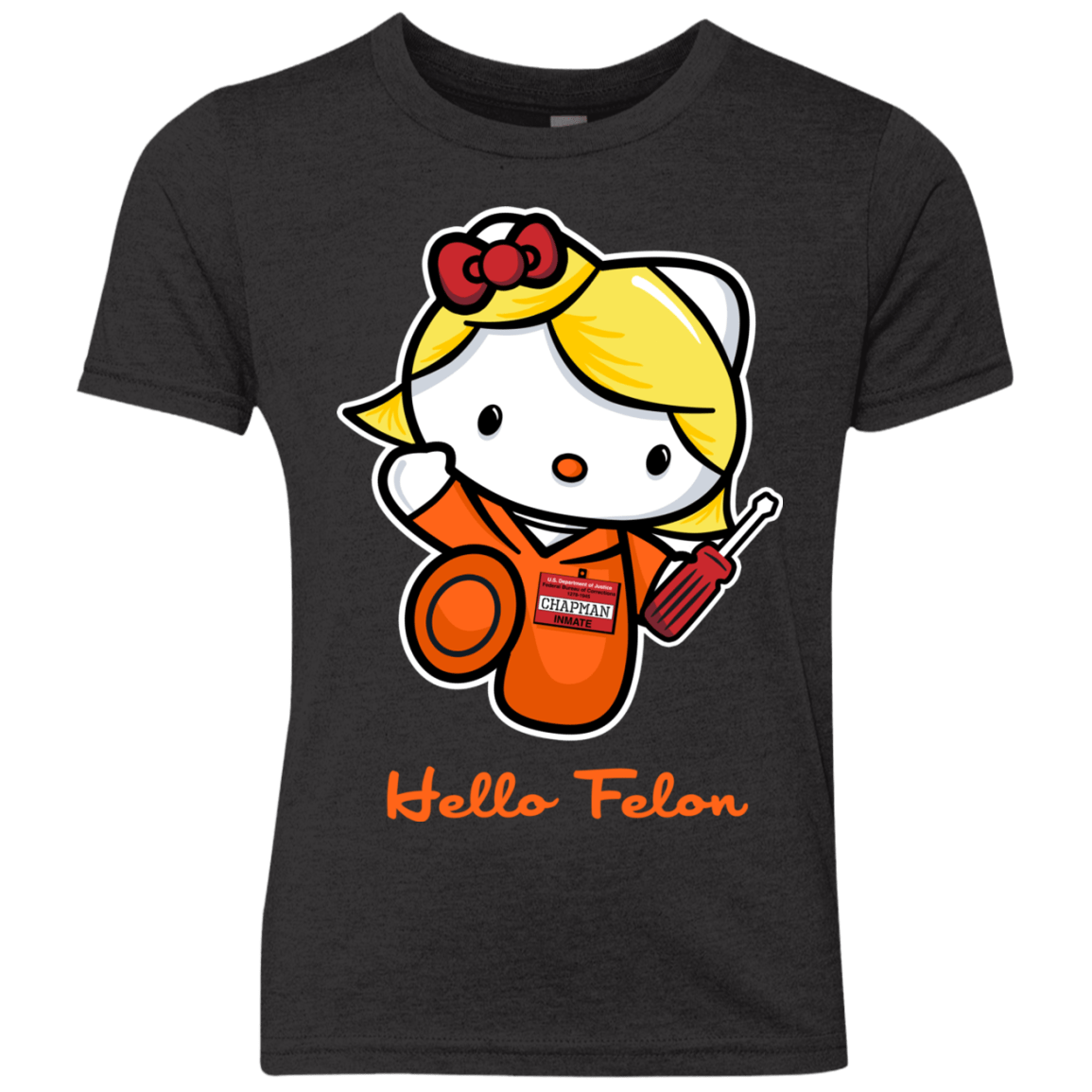 T-Shirts Vintage Black / YXS Orange is the New Cat Youth Triblend T-Shirt