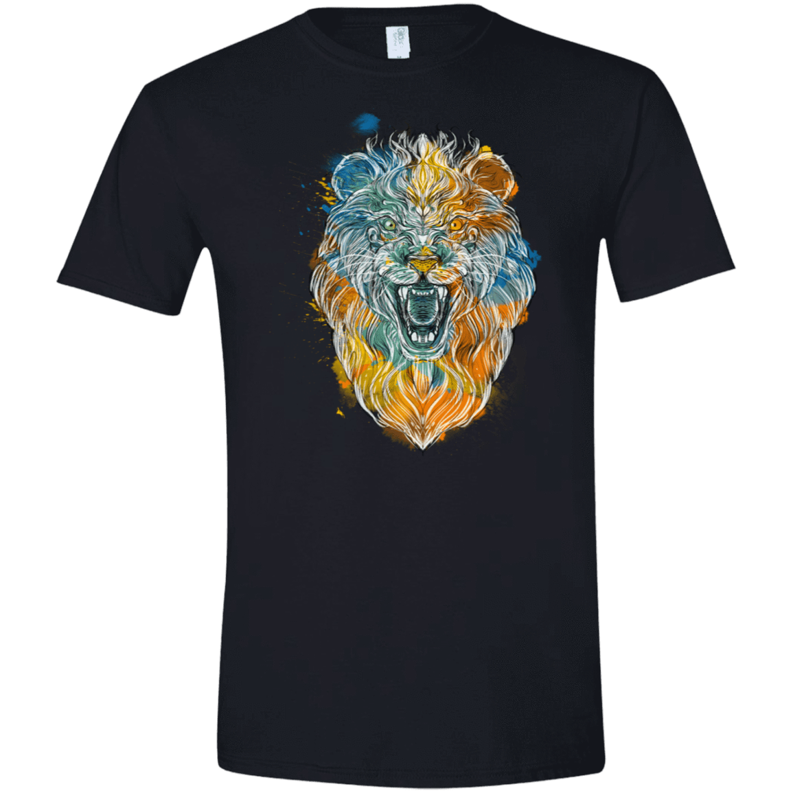 T-Shirts Black / X-Small Ornamental Lion Men's Semi-Fitted Softstyle