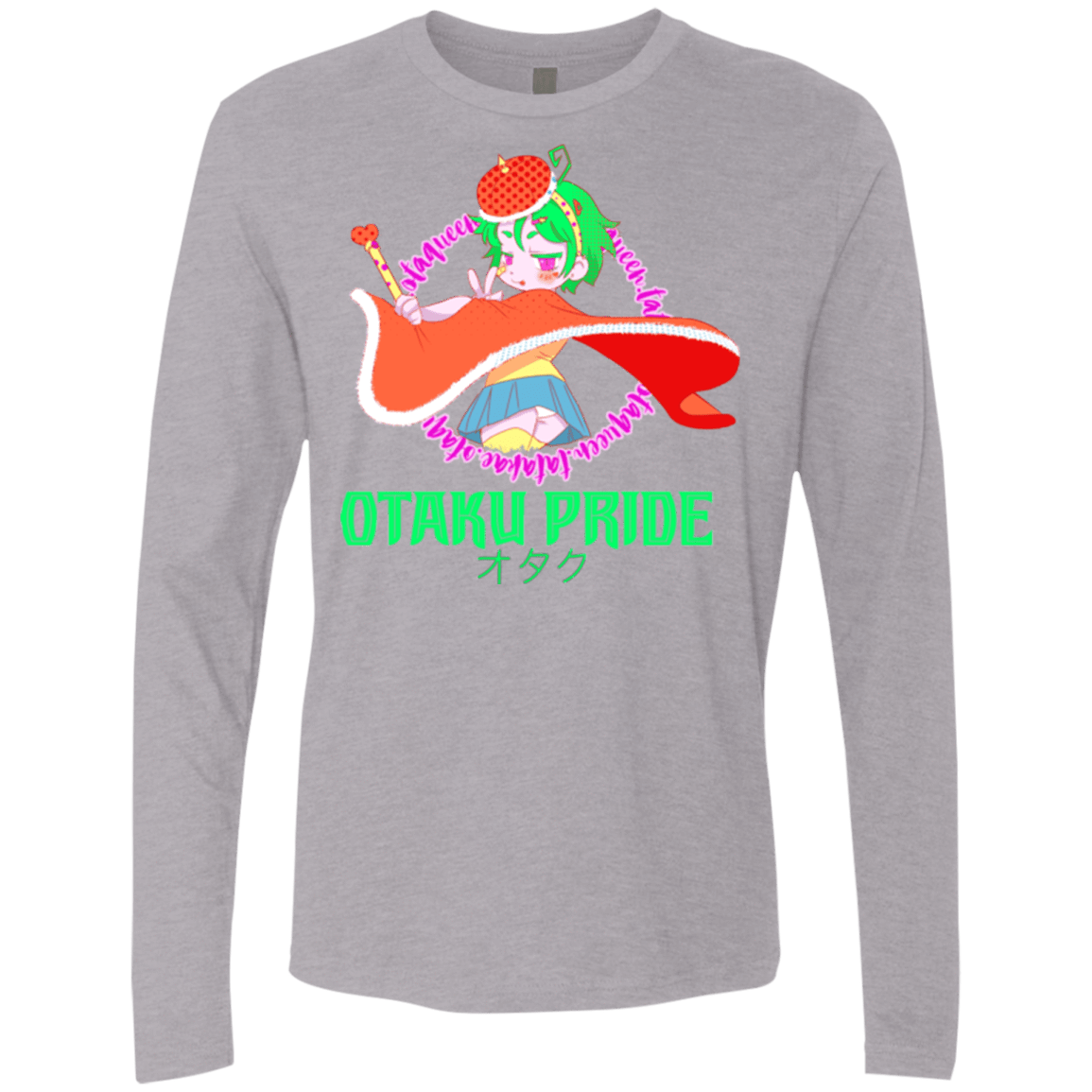 T-Shirts Heather Grey / S Otaqueen Men's Premium Long Sleeve
