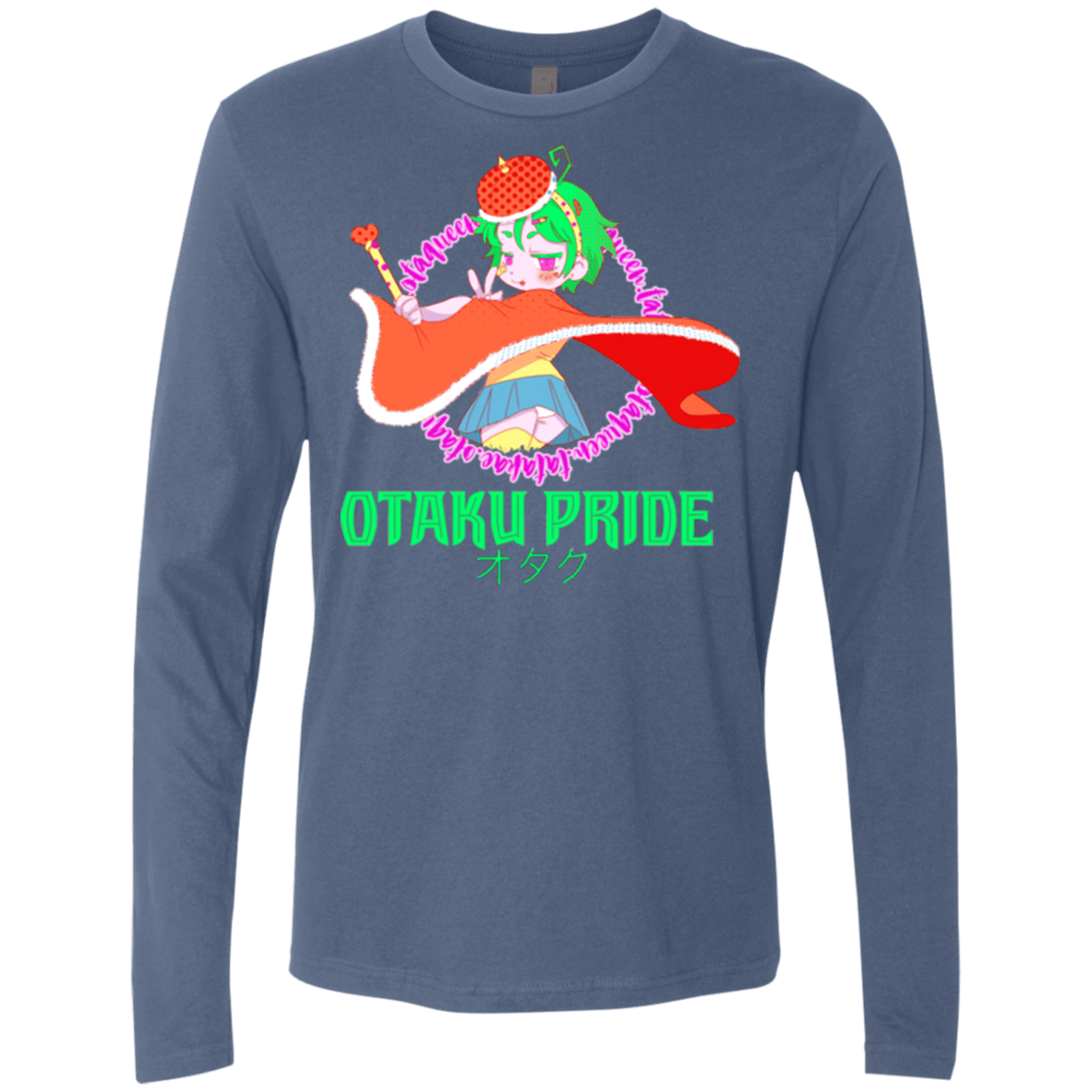 T-Shirts Indigo / S Otaqueen Men's Premium Long Sleeve