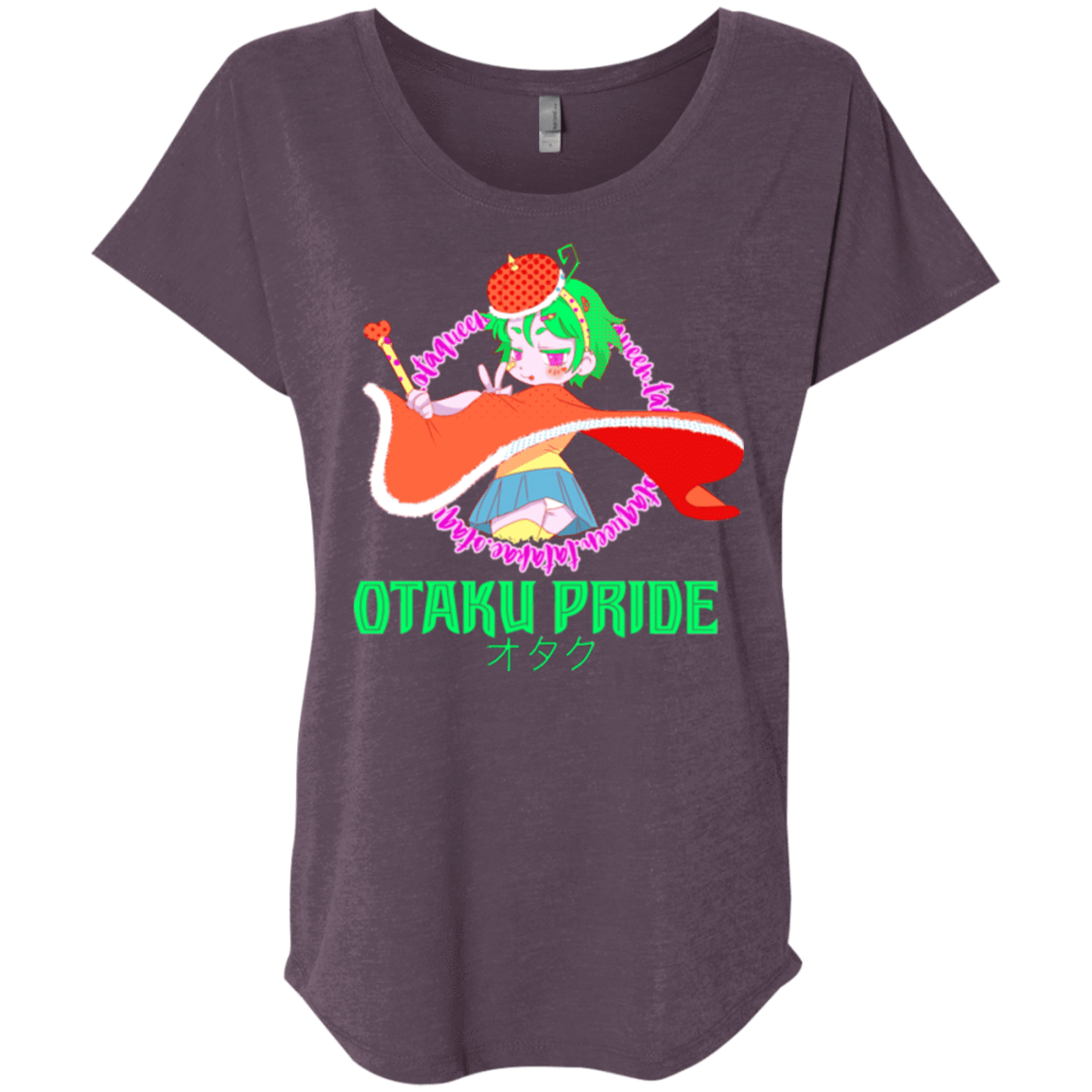 T-Shirts Vintage Purple / X-Small Otaqueen Triblend Dolman Sleeve