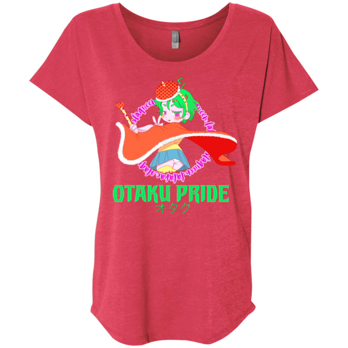 T-Shirts Vintage Red / X-Small Otaqueen Triblend Dolman Sleeve