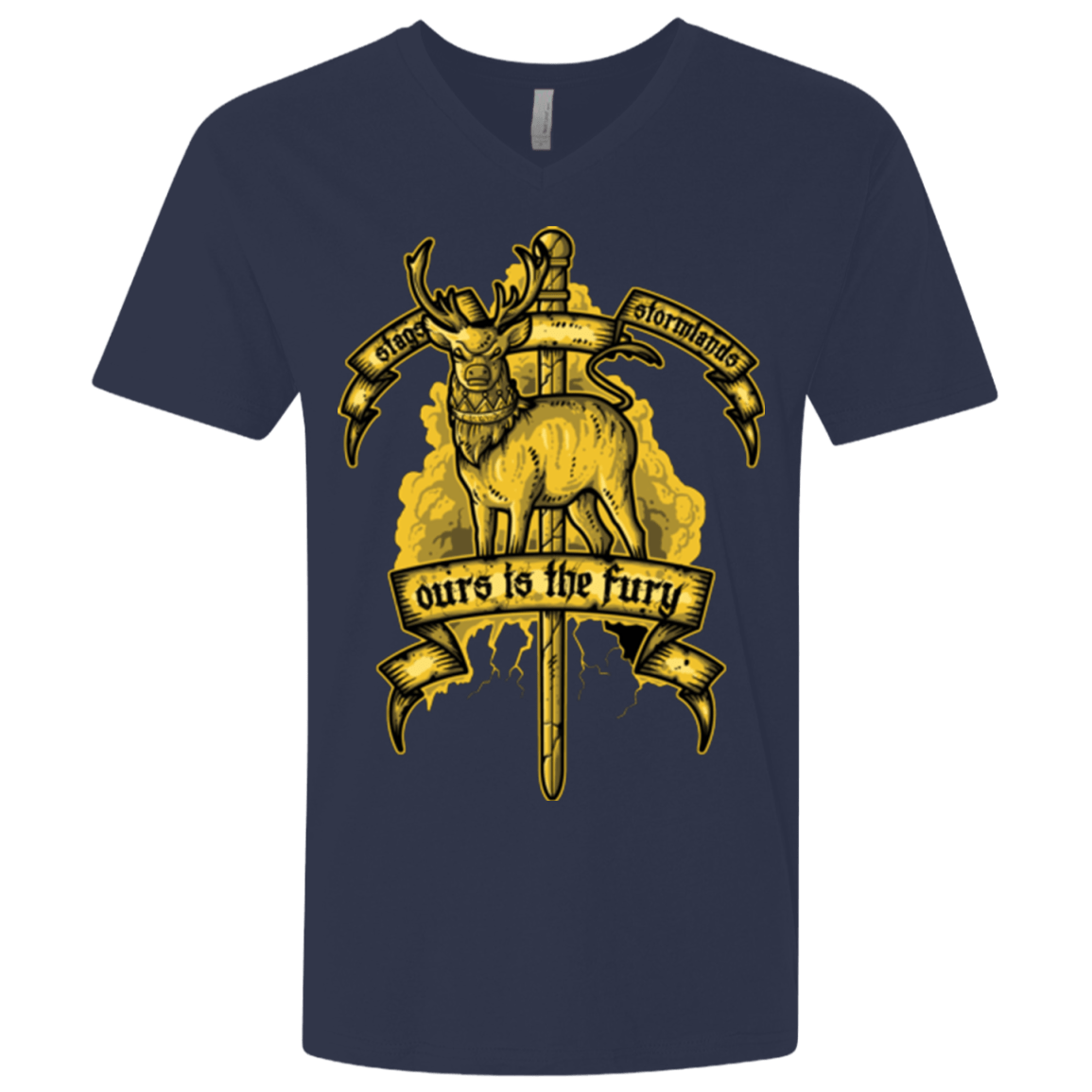 T-Shirts Midnight Navy / X-Small OURS IS THE FURY Men's Premium V-Neck