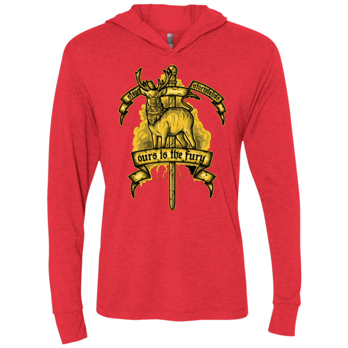 T-Shirts Vintage Red / X-Small OURS IS THE FURY Triblend Long Sleeve Hoodie Tee