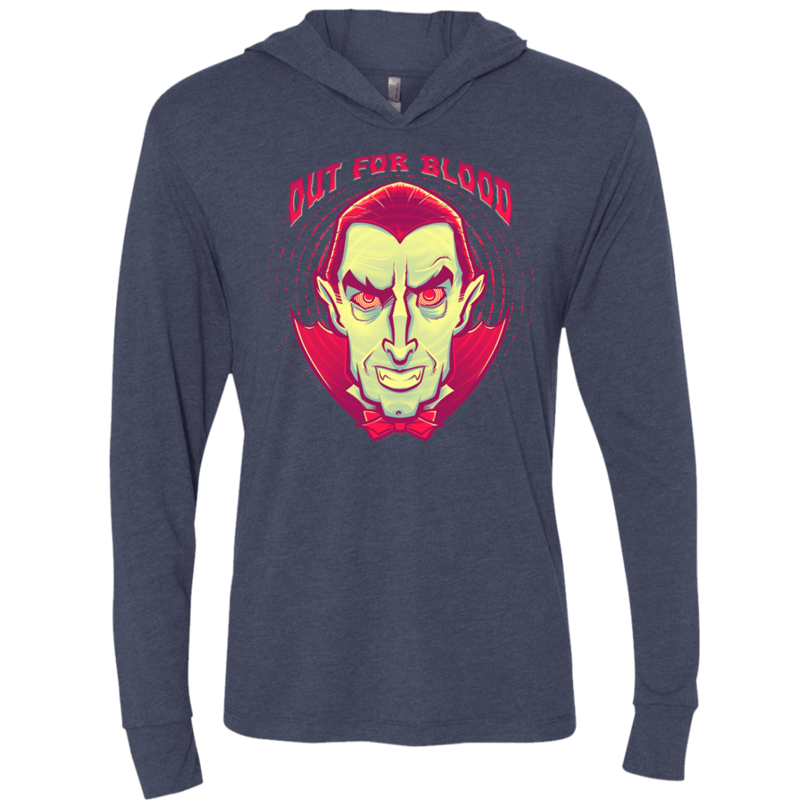 OUT FOR BLOOD Triblend Long Sleeve Hoodie Tee