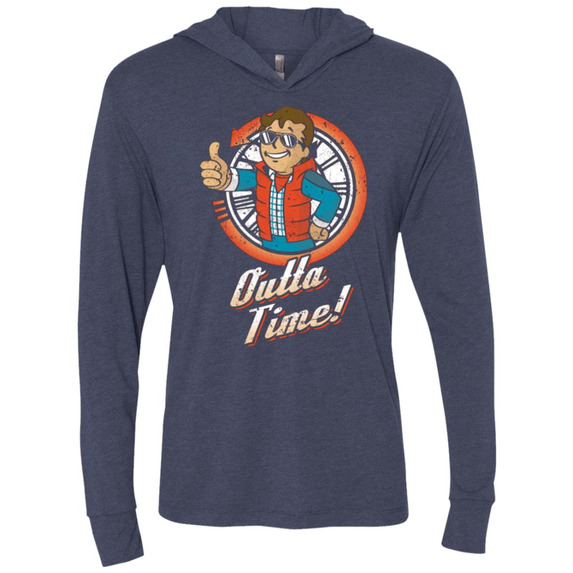 T-Shirts Vintage Navy / X-Small Outta Time Triblend Long Sleeve Hoodie Tee