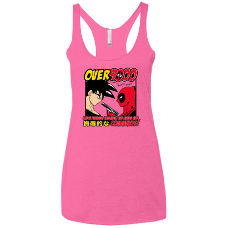 T-Shirts Vintage Pink / X-Small Over 9000 Women's Triblend Racerback Tank