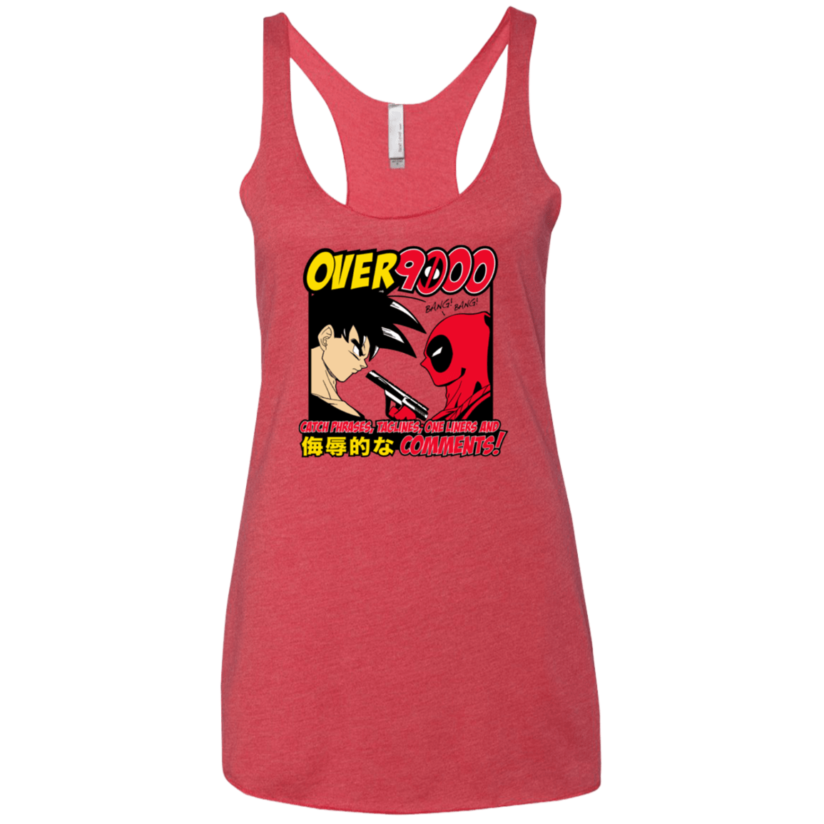 T-Shirts Vintage Red / X-Small Over 9000 Women's Triblend Racerback Tank
