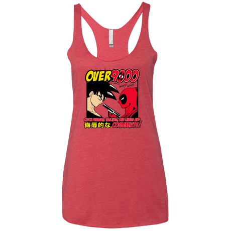 T-Shirts Vintage Red / X-Small Over 9000 Women's Triblend Racerback Tank