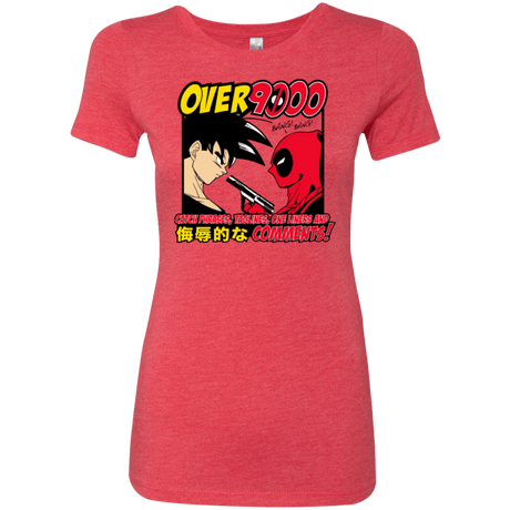 T-Shirts Vintage Red / Small Over 9000 Women's Triblend T-Shirt