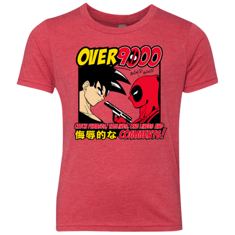 T-Shirts Vintage Red / YXS Over 9000 Youth Triblend T-Shirt
