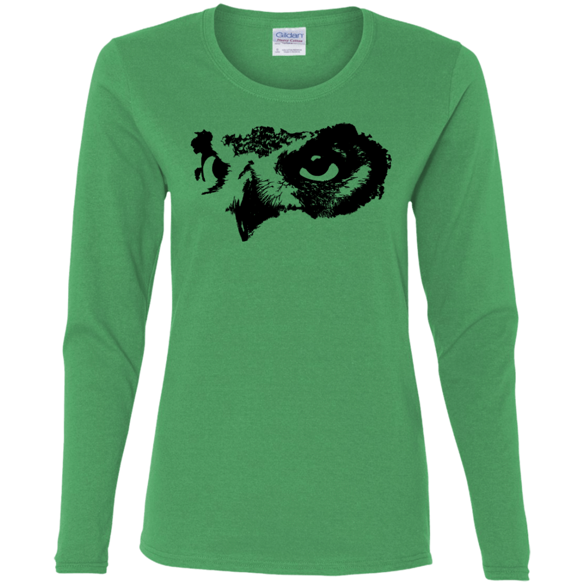 T-Shirts Irish Green / S Owl Eyes Women's Long Sleeve T-Shirt