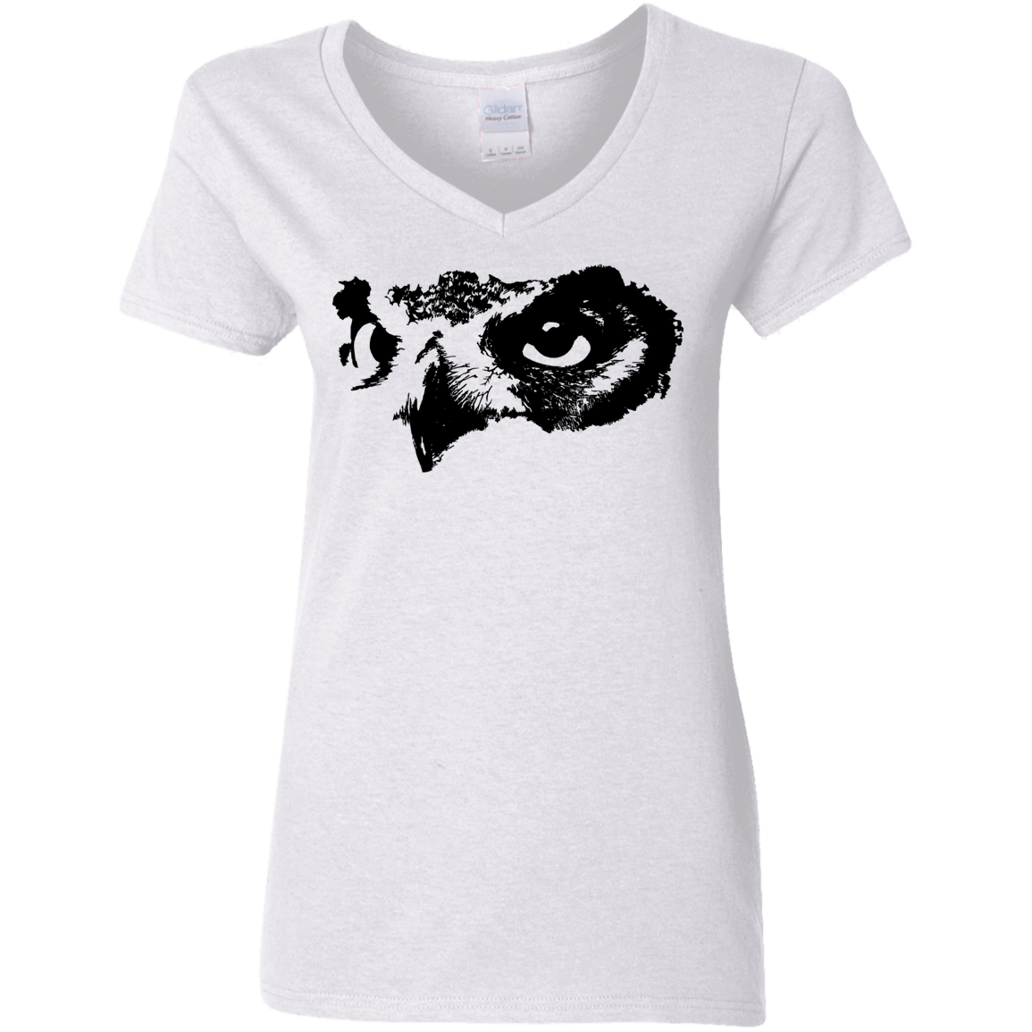 T-Shirts White / S Owl Eyes Women's V-Neck T-Shirt