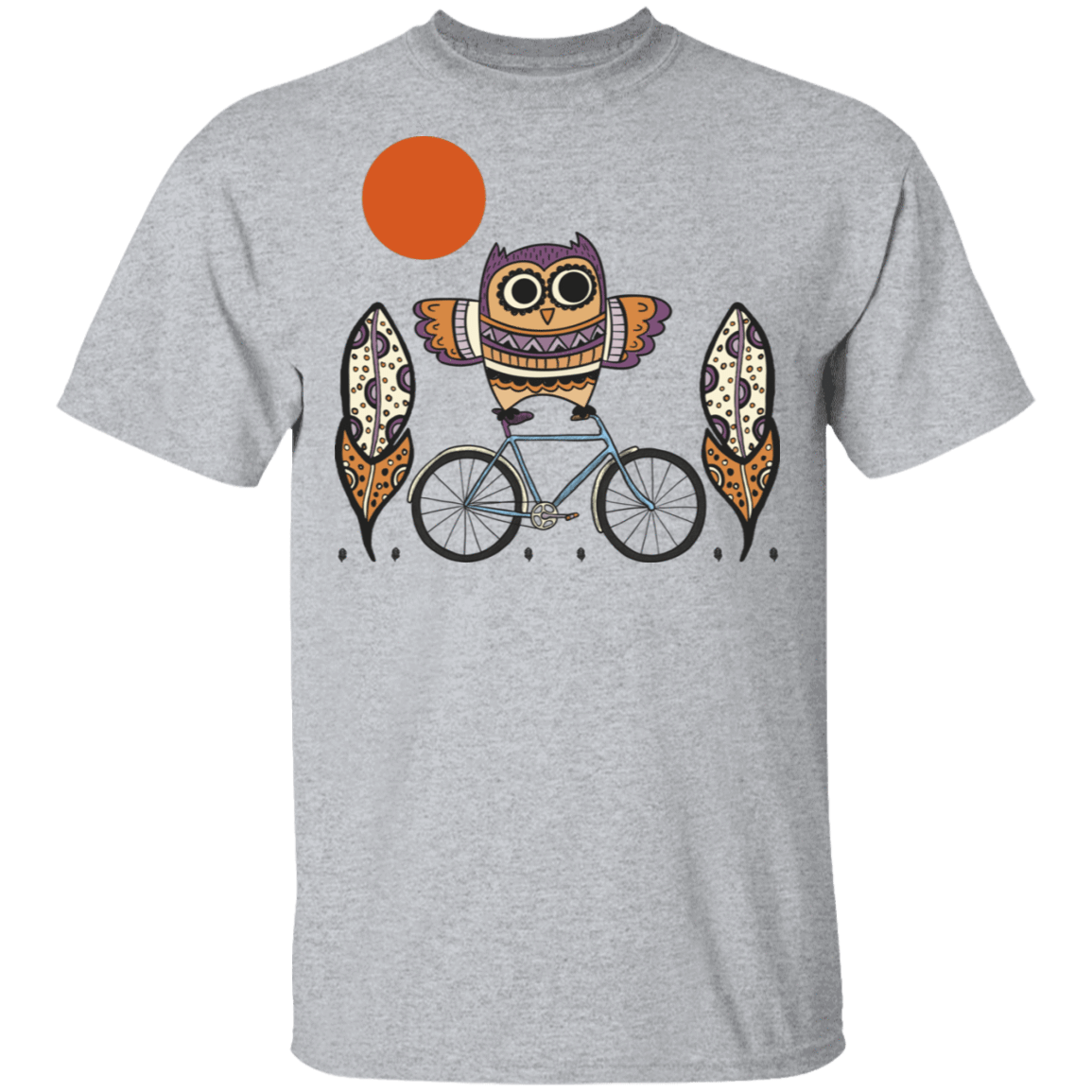 T-Shirts Sport Grey / S Owl On A Bike T-Shirt
