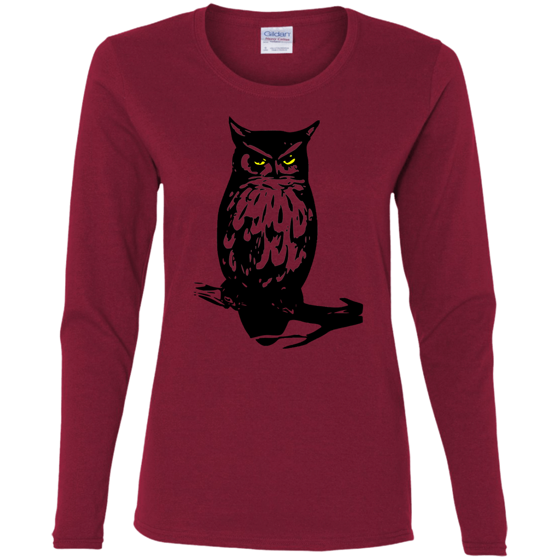 T-Shirts Cardinal / S Owl Portrait Women's Long Sleeve T-Shirt