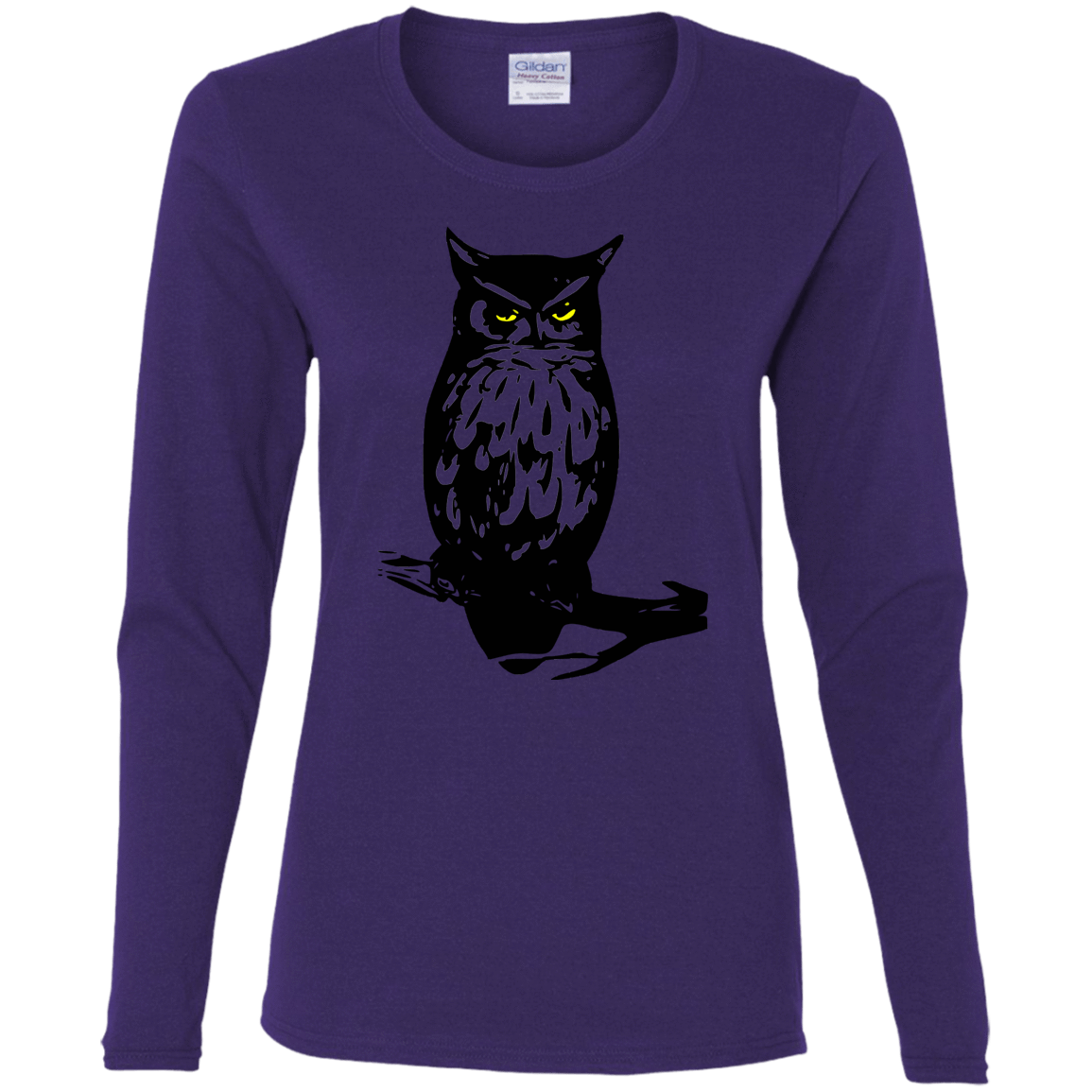 T-Shirts Purple / S Owl Portrait Women's Long Sleeve T-Shirt